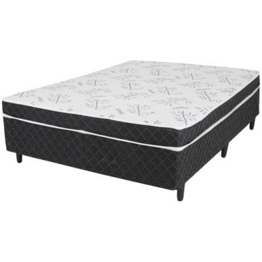 Imagem de Cama Box Casal V-Joy Conjugada 50cm de Altura Benfica, Preto e Branco,
