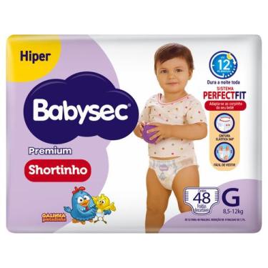 Imagem de Fralda Shortinho BabySec Premium Galinha Pintadinha G 8,5 a 12kg 48 Un