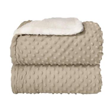 Imagem de Cobertor Donna Laço Bebê Plush com Sherpa Dots Bolinhas Bege