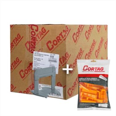 Imagem de Espaçador Nivelamento Eco Cortag Caixa 500 Pçs + 100 Cunhas - 3,0mm