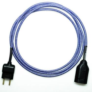 Imagem de Extensão Elétrica 2 Metros Pp 2x0,75mm2 Azul/Prata Revestido Tecido - 
