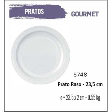 Imagem de Jogo De Prato Gourmet 04 Pratos Rasos - 24Cm Branco - Duralex