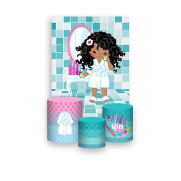 Imagem de Painel De Festa Vertical 1,50 x 2,20 + Trio De Capas Cilindro - Um dia