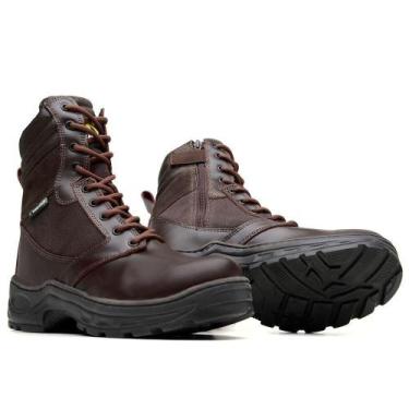Imagem de Bota Tática com Zíper Thor Alpha Marrom Extra Leve Anti Perfuro - Kall