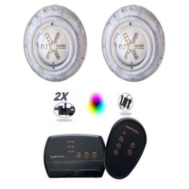 Imagem de Kit Comando Rgb 2 Saídas Auxiliares + 2 Led 9W P Piscina - Tholz