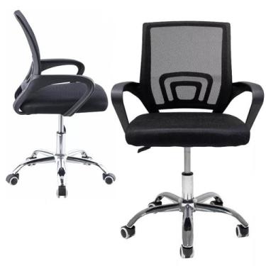 Imagem de Cadeira Ergonômica Para Escritorio Estofado Preto de Mesh - Digo.Casa