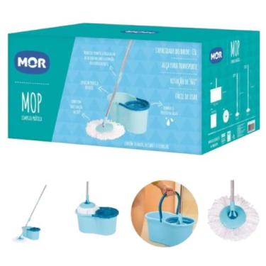 Imagem de Esfregão Mop Balde Giratório 360º Limpeza Prática Grande 13L - MOR, Tu