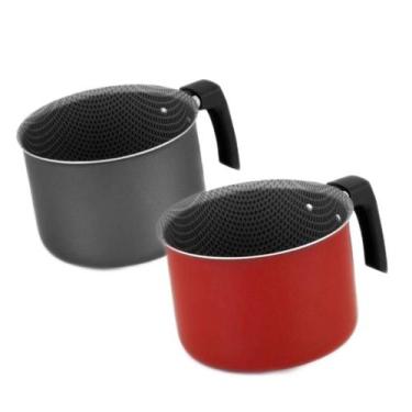 Imagem de Caneca Fervedor De Leite Cinza/vermelho - Alegrete - Linha Enjoy 14, V