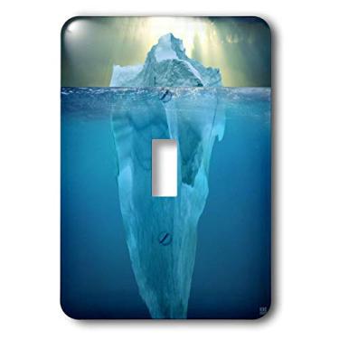 Imagem de 3dRose lsp_37690_1 Imagem dividida de um Iceberg. Iceberg da Gronelândia, à deriva no beco do gelo. Baffin Bay. Interruptor de botão único