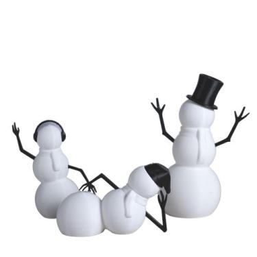 Imagem de Trio Estatueta - Amigos de Neve - Galanta, Branco/Preto