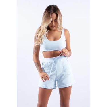 Imagem de Conjunto Diluxo Short e Cropped Algodão Doce, P, Azul