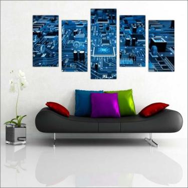 Imagem de Quadro Decorativo Informatica Eletrônica Decorações Salas 5 peças com 