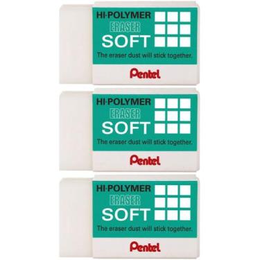 Imagem de Borracha Branca Sem Resíduo Pentel Hi Polymer Tecnica 3 Unid