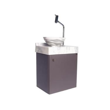 Imagem de Gabinete Banheiro 1 Porta Grafite Trama - Du'Arte Marcenaria, Sobrepos