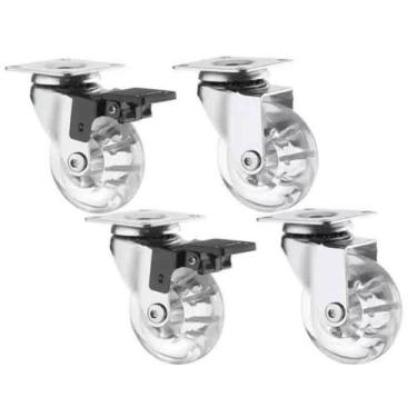 Imagem de 6 Rodizios Gel Rodinha 35mm Pu Roda Giratoria Silicone - comercialoliv