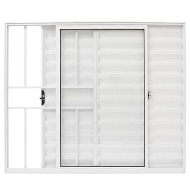 Imagem de Veneziana 3 folhas 1,00x1,50 com grade no alumínio branco - Prisma, CP