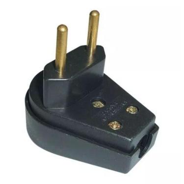 Imagem de Pino Macho Prensa Cabo 10a 2p Preto (1414) Ilumi