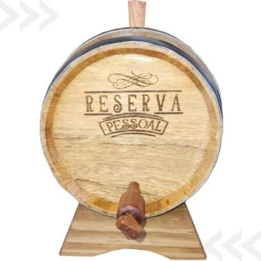 Imagem de Barril De Carvalho 5 Litros + Personalização Laser - WOOD E-COMMERCE