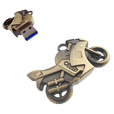 Imagem de Ecoodisk Pen drive USB 3.0 de 128 GB, metal forte, para motocicleta, pendrive, alta velocidade de transferência, cartão de memória champanhe