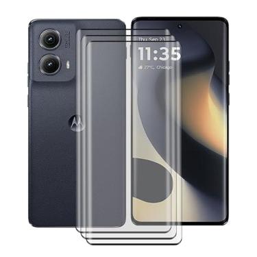 Imagem de HGJTFANY [Pacote com 3] Película Protetora de Tela Temperada para Motorola Edge 2024, Alta Transparência [Dureza 9H] [Sem Bolhas] Película Protetora de Vidro Temperado para Motorola Edge 2024 (6,60