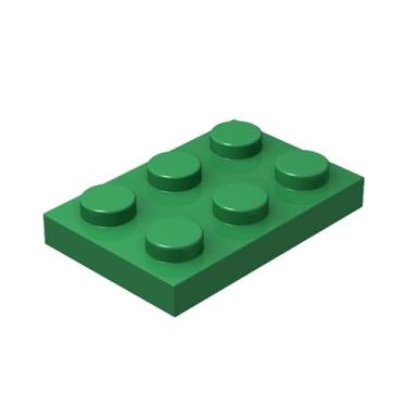 Imagem de Classic Green Plates Bulk, Green Plate 2x3, Building Plates Flat 100 Piece, Compatible with Lego Parts and Pieces: 2x3 Green Plates(Color: Green)