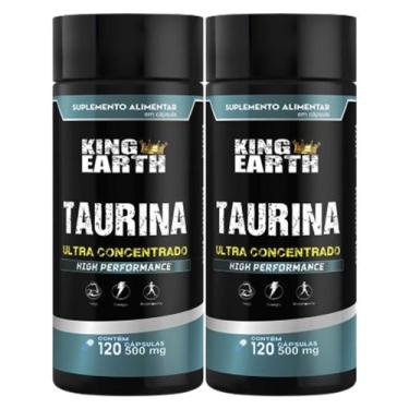 Imagem de 2 Aminoácido Taurina 120 Cápsulas - King Earth, Sem Sabor