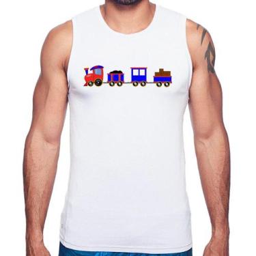 Imagem de Regata Trenzinho Azul - Foca na Moda, Branco, P