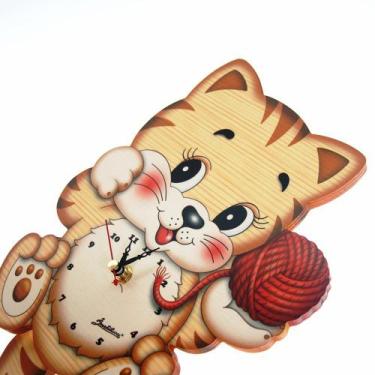 Imagem de Relogio quarto infantil de parede gato bartolucci italia. - INCOTERM