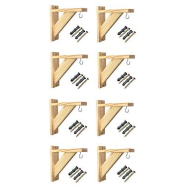 Imagem de kit 8 mão francesa de madeira reforçada - Chicama