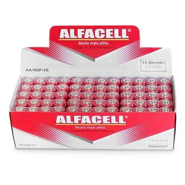 Imagem de Pilha 2A Comum Pequena AA Caixa 60 Unidades 1.5V Originais - ALFACELL