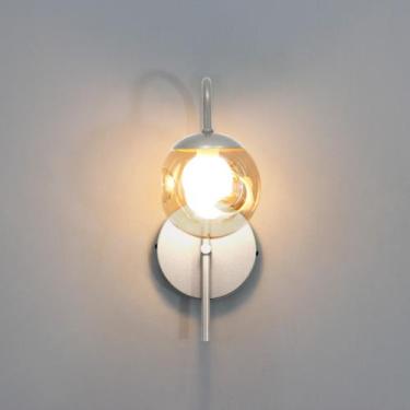 Imagem de Arandela LuminaLux ALX052 Colonial Globo Vidro 12cm Vintage, Branco Gl