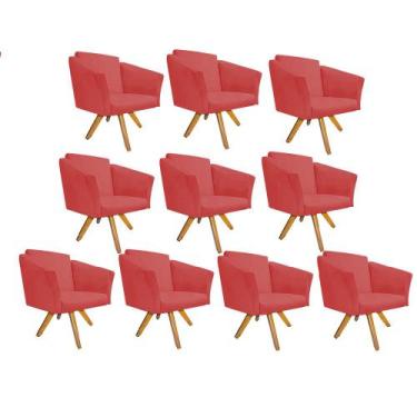 Imagem de Kit 10 Poltrona Cadeira Decorativa  Win Base Giratória Sala de Estar R