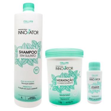 Imagem de Kit Shampoo 1L Mascara 1kg Ativador 100ml Innovator Itallian