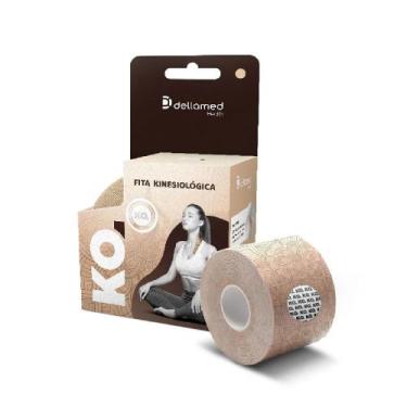 Imagem de Bandagem Elástica Adesiva Dellamed Kinesiológica Alivia Dor