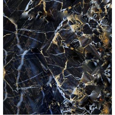 Imagem de Papel de Parede Adesivo Autocolante Vinil Marmore Preto e  Azul Banhei