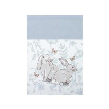Imagem de Caminho de Mesa Verde e Branco Coelhos Floridos Roupa de Mesa Decoraçã