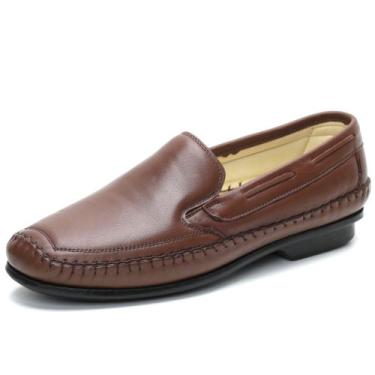 Imagem de sapatilha masculina em couro de carneiro forrada em couro - luva do pé