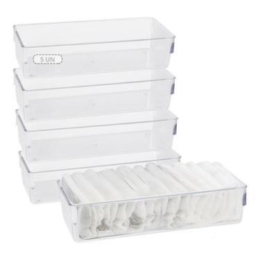 Imagem de KIt 5 Organizador De Gavetas Transparente Acrilico Calcinha - Plastutt
