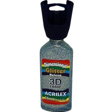 Imagem de Tinta Dimensional Relevo 3D Glitter Prata - ACRILEX