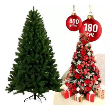 Imagem de Árvore de Natal Luxo Grande Cheia Verde 1,80m 800 Galhos Bela - SA