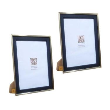 Imagem de Kit c2 Porta Retrato Paspatur Foto 10x15cm Mdf Minimalista - MktPlace,