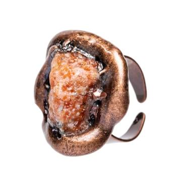 Imagem de YGLINE Anéis de pedra preciosa natural para mulheres, anéis de cristal cru para homens, joias de pedra vintage boho feitas à mão, anel aberto, anel ajustável., Pedra, Sem pedra preciosa