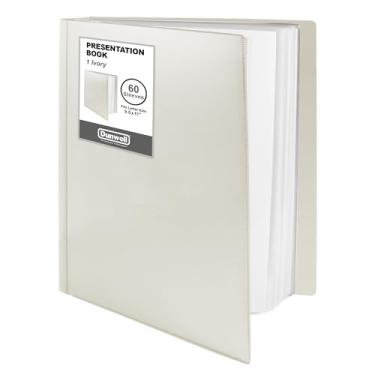 Imagem de Dunwell Binder with Plastic Sleeves 60-Pocket (Ivory) - Presentation Book, 8.5 x 11 Portfolio Folder with Clear Sheet Protectors, Displays 120-Page Documents, Certificates, Important Papers
