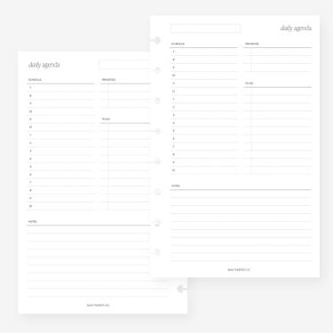 Imagem de Refil de agenda de 8 discos com inserção diária sem data nº 03 meia letra para Levenger Circa Junior, Arc by Staples, TUL Junior 14 x 21,6 cm