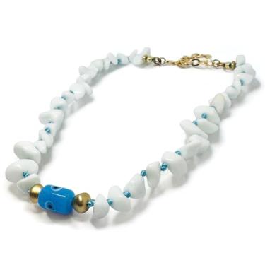 Imagem de Colar Gargantilha Branco ZeraStock Good Vibes Olho Grego