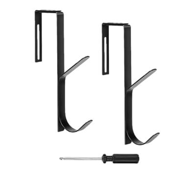 Imagem de UtySty Pacote com 2 ganchos para casaco, suporte de parede, gancho duplo, resistente, ajustável, para painel de cubículo, divisória, chapéus, mochila, capuz, suéter, jaqueta, banheiro, quarto,