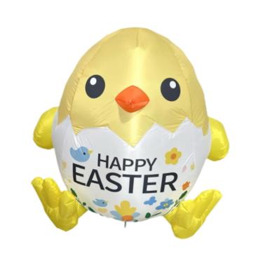 Imagem de Fancyes 133.3cm brinquedo inflável de páscoa iluminado, estatueta em formato de pintinho, à prova d'água, plugue ue para presentes, gramado, festa de família,