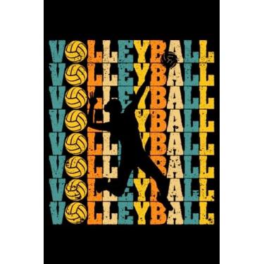 Imagem de Retro Volleyball Team Sports Vintage Beach Player Fan Coach: Funny Volleyball Women Men Girls Youth | Dot Grid Journal, Notebook or Organizer | Notes, ... book, Scheduler, Task Checklist | 6x9 Inches