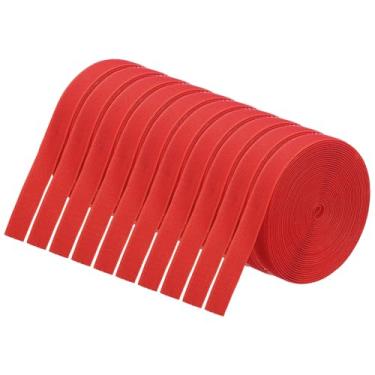 Imagem de PATIKIL Tiras de marcador de carpete de 60 metros, 10 rolos de tiras de carpete de nylon, fita de gancho para decoração de chão de sala de aula, educação de professores, distância social, vermelho