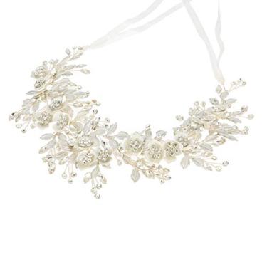 Imagem de Tiara de noiva feita à mão para casamento, cristal pérola, acessórios de cabelo para mulheres (B)